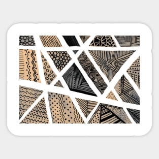 Geometric doodles - beige and grey Sticker